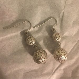 Silver ball earrings